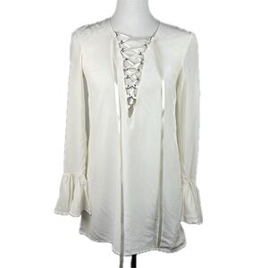 Stone Cold Fox Silk Powell Lace Up Top Size S or 1 Fairy Renaissance Boho Flaws